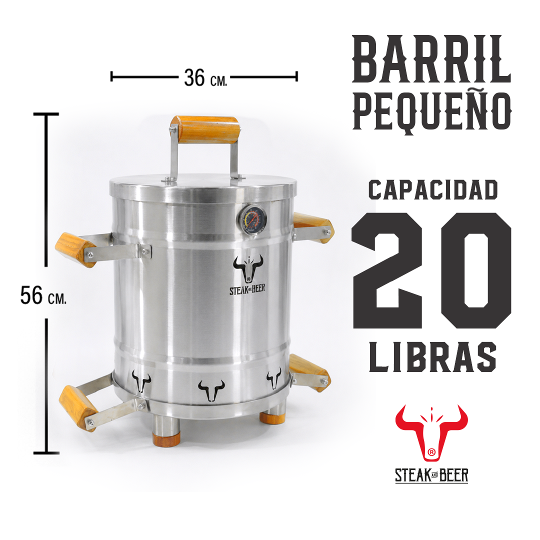 Barril Asador Pequeño 20Lbs - Steak and Beer
