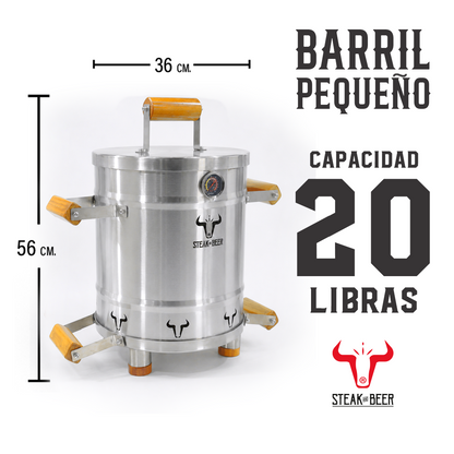 Barril Asador Pequeño 20Lbs - Steak and Beer