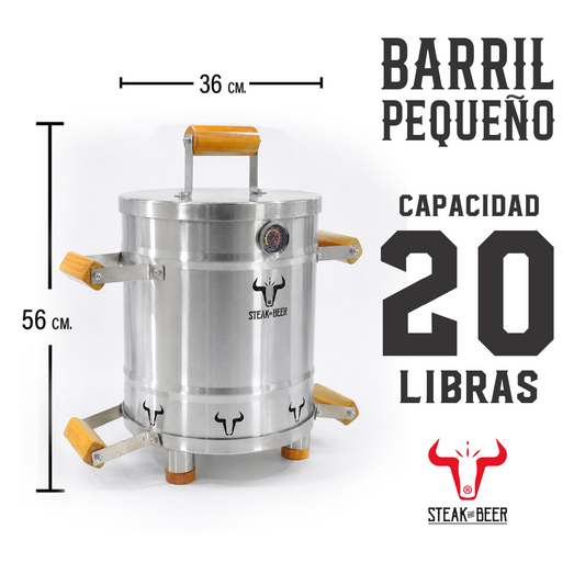 Barril Asador Pequeño 20Lbs - Steak and Beer