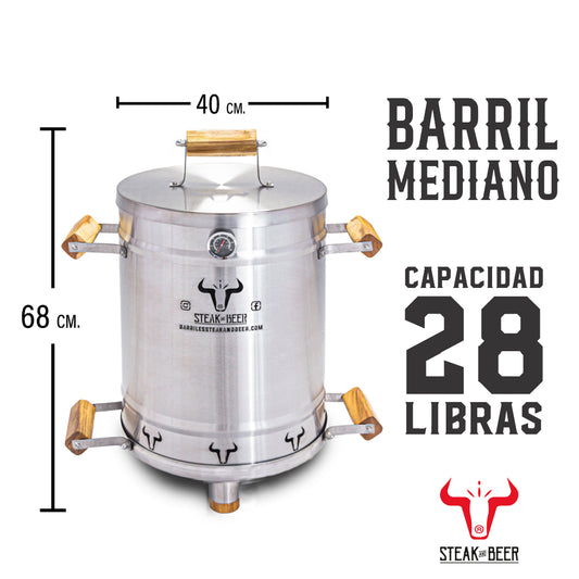 Barril Asador Mediano 28 LBS - Steak and Beer
