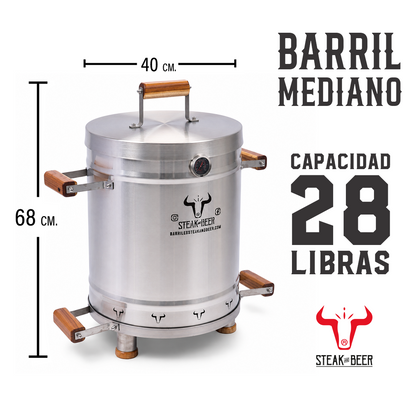 Barril Asador Mediano 28 LBS - Steak and Beer