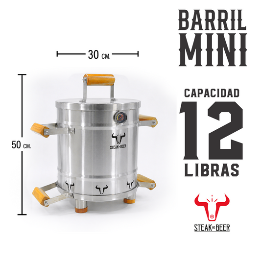 Barril Asador Mini 12LIBRAS Steak and Beer